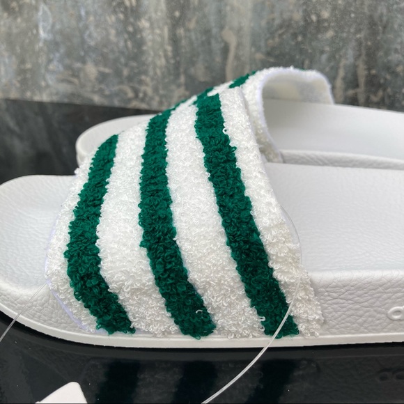 Adidas Originals Men’s NWT Slides In White & Green - Picture 7 of 16